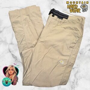 Mountain Hardwear Men's M Khaki Outdoor Hiking Belted Cargo Pants Stretch 33x31